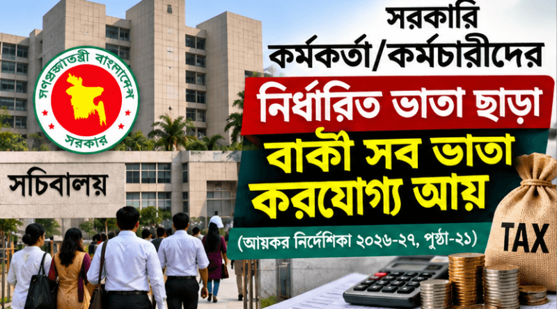 সরকারি চাকরিজীবীদের ভাতা নিয়ে গুরুত্বপূর্ণ নির্দেশনা