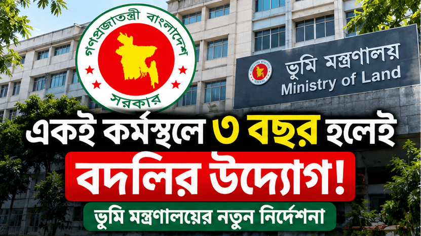একই কর্মস্থলে ৩ বছর হলেই বদলি