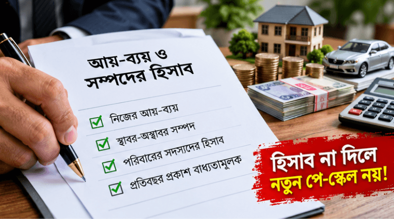 সম্পদের হিসাব না দিলে নতুন পে-স্কেল নয়