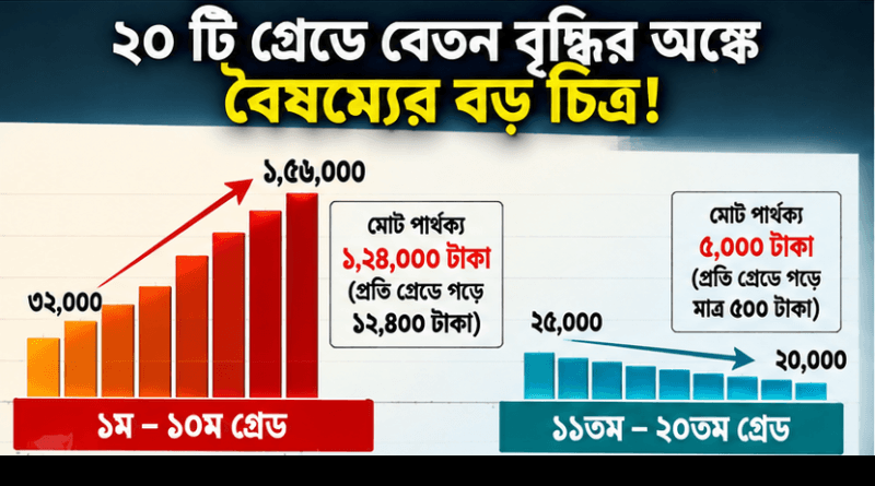 পে স্কেলে গ্রেডভিত্তিক বেতন বৈষম্যের অঙ্ক