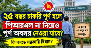 ২৫ বছর চাকরি পূর্ণ হলে পিআরএল না নিয়েও পূর্ণ অবসর নেওয়া যাবে?