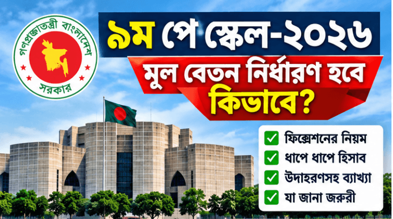 ৯ম পে স্কেলে কিভাবে মূল বেতন নির্ধারিত হইবে?