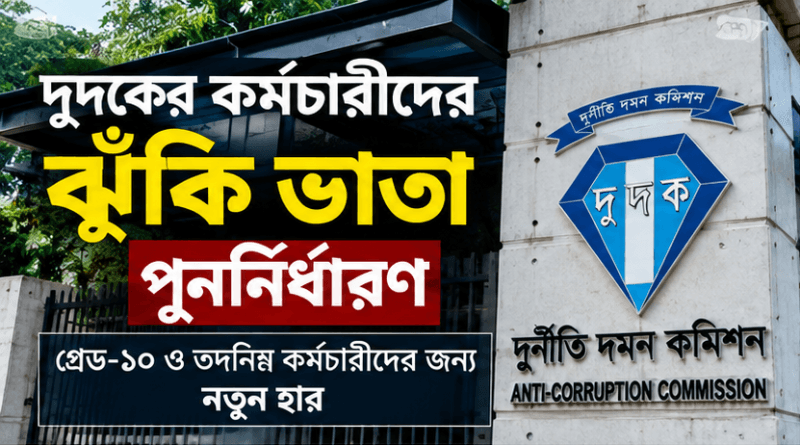 দুর্নীতি দমন কমিশনের কর্মচারীদের ঝুঁকি ভাতা পুনর্নির্ধারণ