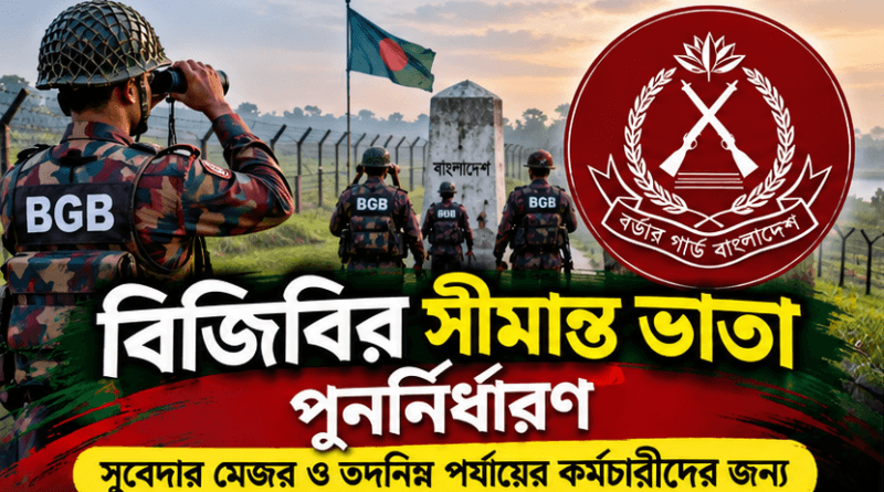 বিজিবির সুবেদার মেজর ও তদনিম্ন কর্মচারীদের সীমান্ত ভাতা পুনর্নির্ধারণ