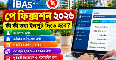 iBAS++-এ বেতন নির্ধারণ করতে যেসব তথ্য ইনপুট দিতে হবে