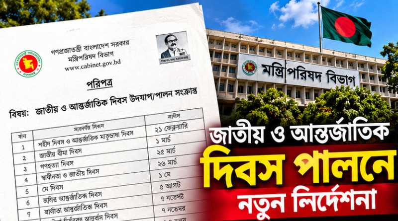 জাতীয় ও আন্তর্জাতিক দিবস পালনে নতুন নির্দেশনা