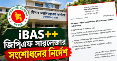 আইবাস++-এ সরকারি কর্মচারীদের জিপিএফ সাবলেজার সংশোধনের সুযোগ, সংশ্লিষ্ট হিসাব অফিসকে অপশন ‘Open’ করার নির্দেশ
