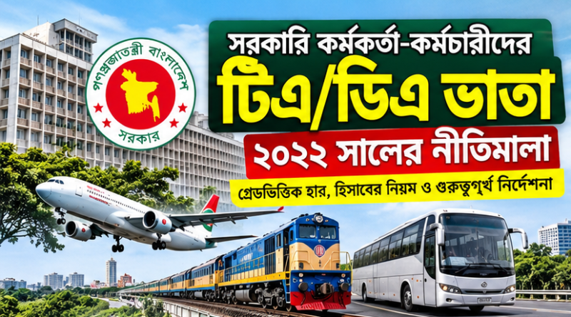 সরকারি চাকরিজীবীদের টিএ/ডিএ ভাতা নির্ধারণ