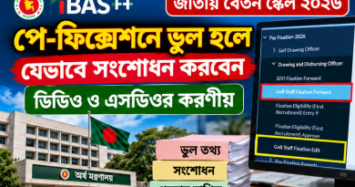 পে-ফিক্সেশনে ভুল হলে যেভাবে সংশোধন করে পুনরায় দাখিল করবেন, ডিডিও ও এসডিওর করণীয়