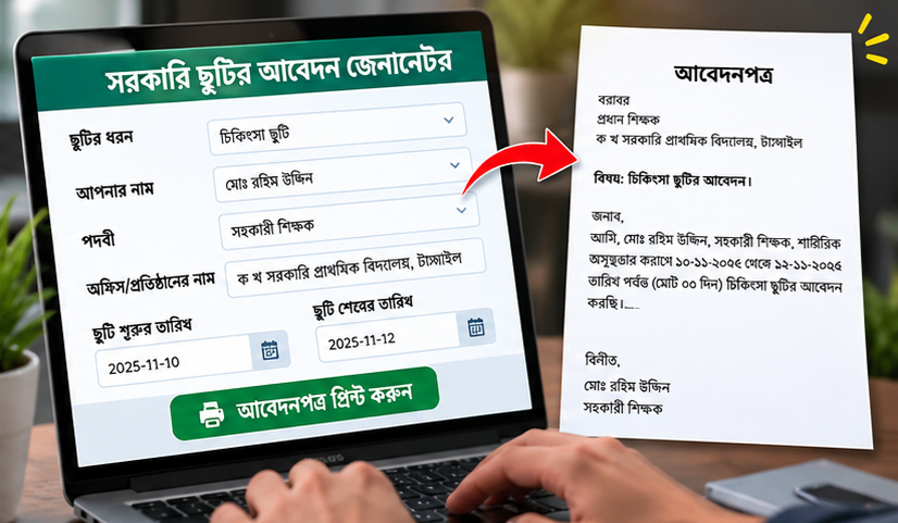 Govt. Leave Application Auto Generator