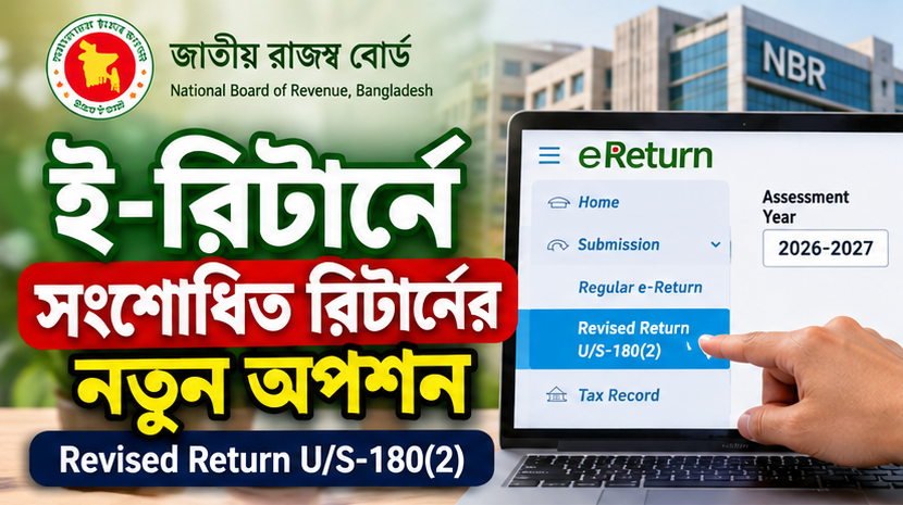 ই-রিটার্নে সংশোধিত আয়কর রিটার্নের নতুন অপশন