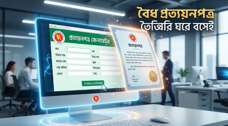 ঘরে বসেই তৈরি করা যাবে ৮ ধরনের প্রত্যয়নপত্র