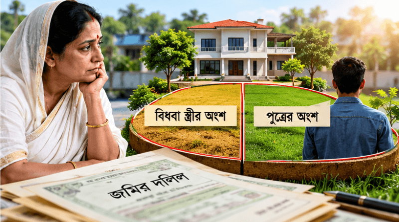 হিন্দু বিধবা স্ত্রী স্বামীর সম্পত্তিতে এক পুত্রের সমান অংশ পাবেন