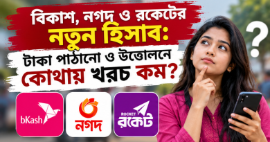 বিকাশ, নগদ নাকি রকেট