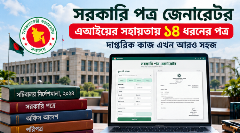 এক প্ল্যাটফর্মেই ১৪ ধরনের পত্র, এআই লেখার সুবিধা ও পিডিএফ ডাউনলোড