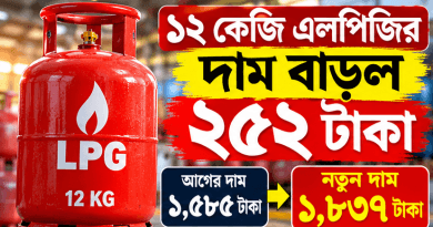 ১২ কেজি এলপিজির দাম বাড়ল ২৫২ টাকা