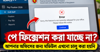 পে ফিক্সেশন টাইম টেবিল ২০২৬