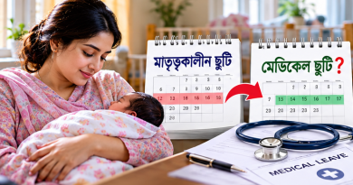মাতৃত্বকালীন ছুটি শেষে মেডিকেল বা অর্জিত ছুটি নেওয়া যাবে?