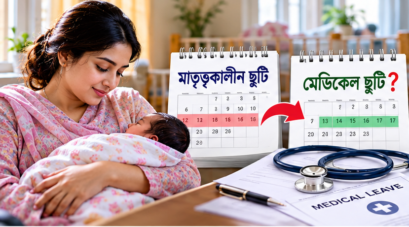 মাতৃত্বকালীন ছুটি শেষে মেডিকেল বা অর্জিত ছুটি নেওয়া যাবে?