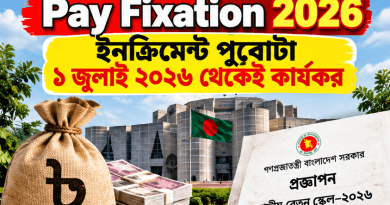 ১ জুলাই ২০২৬ থেকেই বার্ষিক ইনক্রিমেন্ট পুরোটা কার্যকর, তবে নতুন পে-স্কেলের বর্ধিত বেতন ধাপে ধাপে