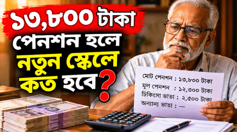 বাবার পেনশন ১৩,৮০০ টাকা হলে ৯ম পে-স্কেলে কত হবে?