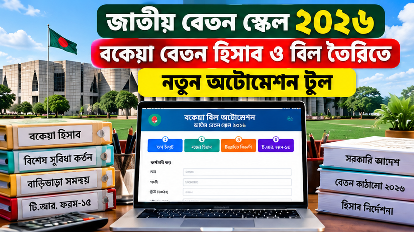 বকেয়া বিলের হিসাব ও টি.আর. ফরম-১৫ তৈরিতে নতুন অটোমেশন টুল