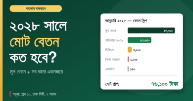 বেতন স্লিপ ফরম ২০২৮