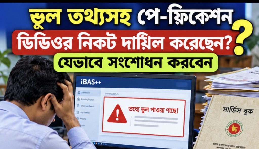 পে-ফিকেশনে ভুল তথ্য দাখিল হলে যেভাবে সংশোধন করবেন: জিওবি স্টাফ ও এসডিওর ক্ষেত্রে করণীয়